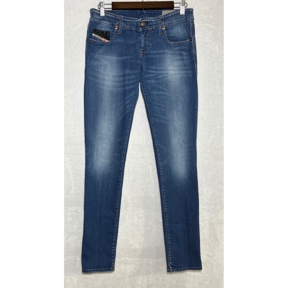 Diesel Grupee Womens Jeans 29 (30x32) Blue Denim Super Slim Skinny Low Rise
